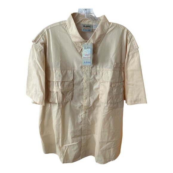 Y2K 10,000 Ft Above Sea Level Men’s Safari Fishing Shirt – Size L – Yellow – NWT - Picture 8 of 9